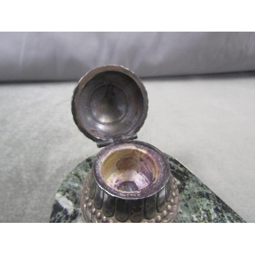 1479 - MARBLE BASE INKWELL