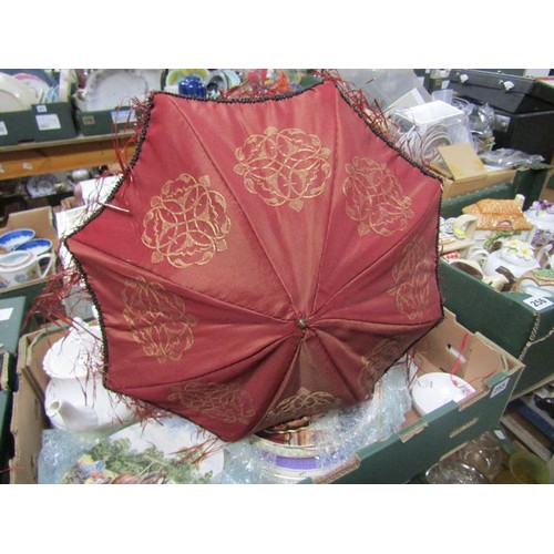 242 - QTY OF OLD FANS AND PARASOLS