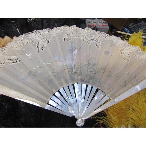 242 - QTY OF OLD FANS AND PARASOLS