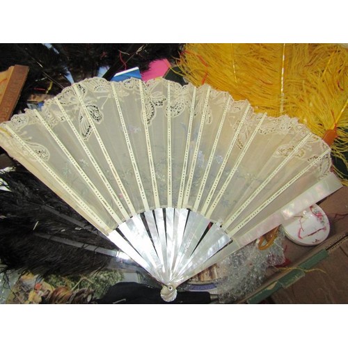 242 - QTY OF OLD FANS AND PARASOLS