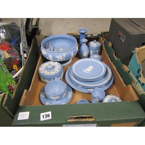 136 - WEDGWOOD JASPERWARE, BOWLS, TEAWARES ETC.