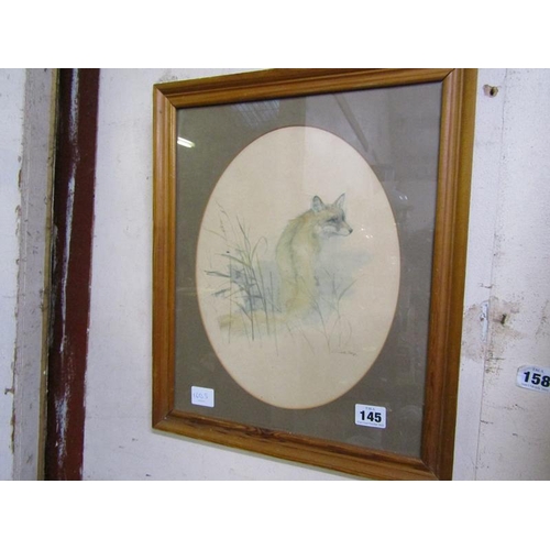 145 - FRAMED PRINT OF A FOX