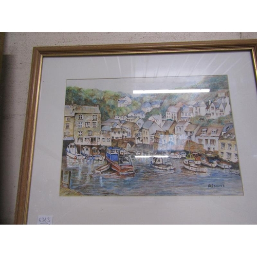 147 - LIMITED EDITION PRINT AND ONE OIL ON BOARD OF A COASTAL SCENE