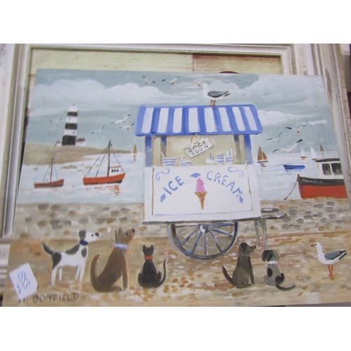 151 - COLLECTION OF PRINTS AND OILS M BONFIELD COASTAL SCENES