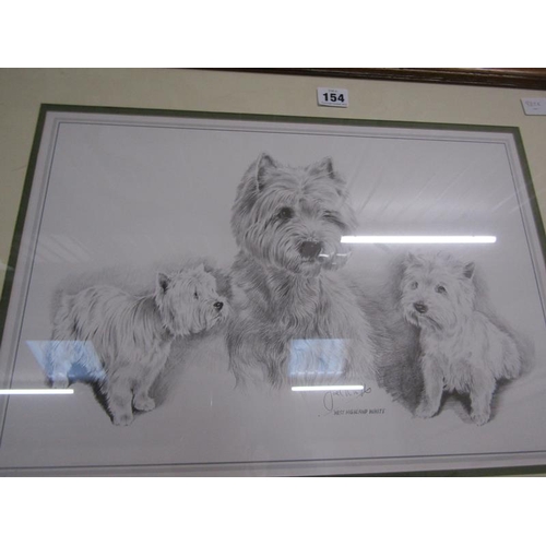 154 - FRAMED STILL LIFE AND A SCOTTIE DOG PRINT