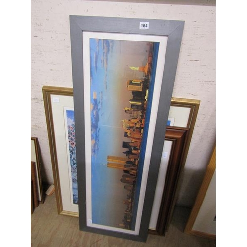 164 - FRAMED PRINTS, WATERCOLOUR AND PHOTOGRAPHIC CITYSCAPE