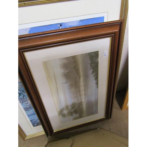 164 - FRAMED PRINTS, WATERCOLOUR AND PHOTOGRAPHIC CITYSCAPE