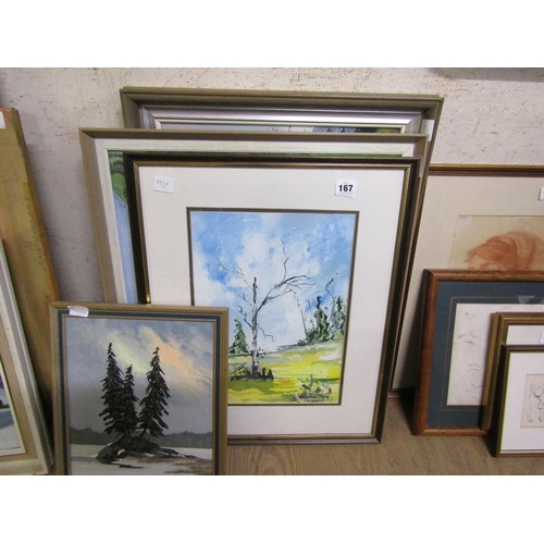 167 - COLLECTION OF FRAMED OILS - ALPINE SCENES ETC.