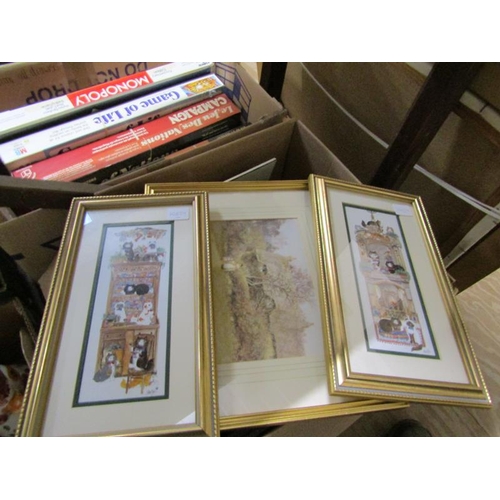 177 - BOX OF MIXED PICTURES AND PRINTS