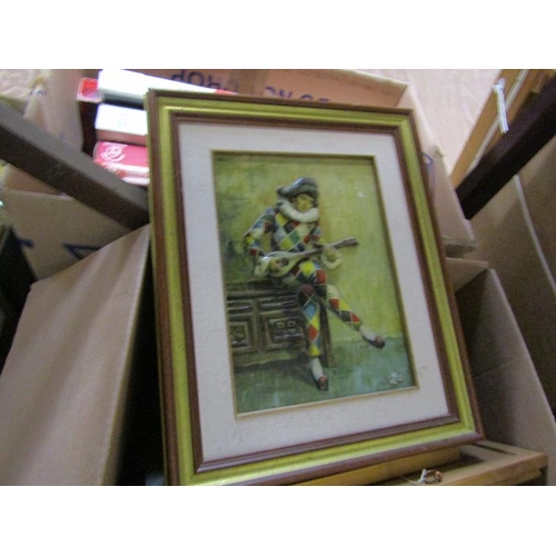 177 - BOX OF MIXED PICTURES AND PRINTS