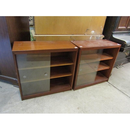 1013 - TWO TEAK CABINETS