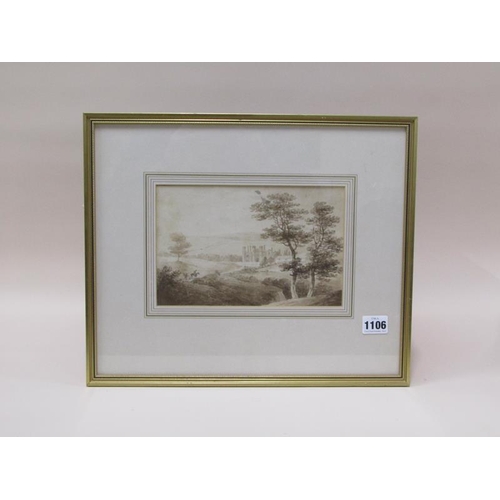 1106 - UNSIGNED EARLY 19C IN THE MANNER OF WILLIAM PAYNE - WATERCOLOUR, F/G, 15CM X 22CM