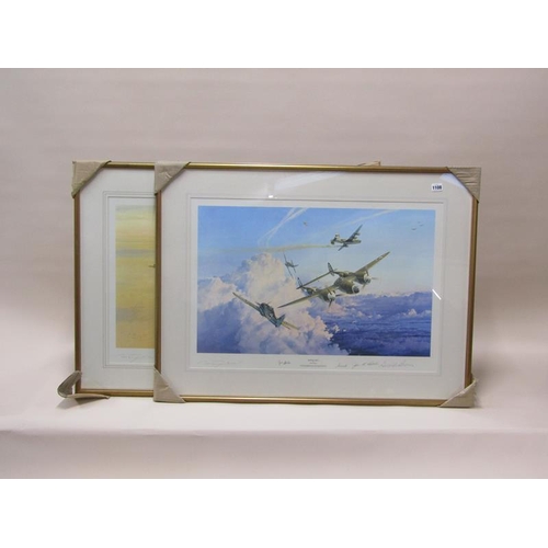 1108 - ROBERT TAYLOR - HOSTILE SKY & TARGET PEENEMUNDE, TWO F/G COLOURED PRINTS WITH PILOTS SIGNATURES, 51C... 