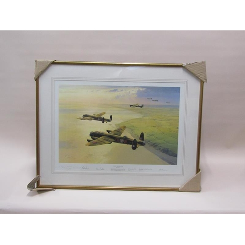 1108 - ROBERT TAYLOR - HOSTILE SKY & TARGET PEENEMUNDE, TWO F/G COLOURED PRINTS WITH PILOTS SIGNATURES, 51C... 