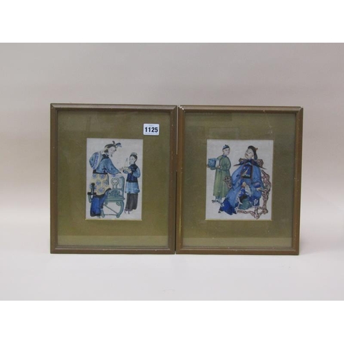 1125 - PAIR - 19C CHINESE PAINTINGS ON PAPER, EACH F/G, APPROX 16CM X 11CM