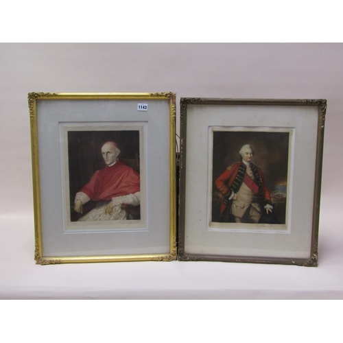 1143 - TWO FRAMED COLOURED PRINTS - MEZZOTINT ENGRAVINGS BY G S HUNT AFTER E DEANE, 36CM X 28CM