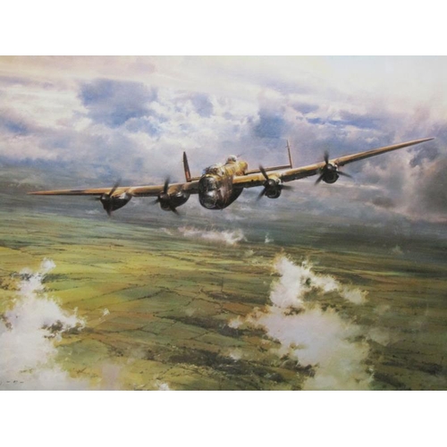 1144 - ROBERT TAYLOR COLOURED WARTIME PRINTS THE STRAGGLER RETURNS AND LIGHTNING STRIKE, BOTH SIGNED BY THE... 