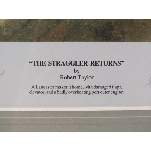 1144 - ROBERT TAYLOR COLOURED WARTIME PRINTS THE STRAGGLER RETURNS AND LIGHTNING STRIKE, BOTH SIGNED BY THE... 