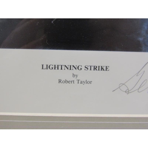 1144 - ROBERT TAYLOR COLOURED WARTIME PRINTS THE STRAGGLER RETURNS AND LIGHTNING STRIKE, BOTH SIGNED BY THE... 