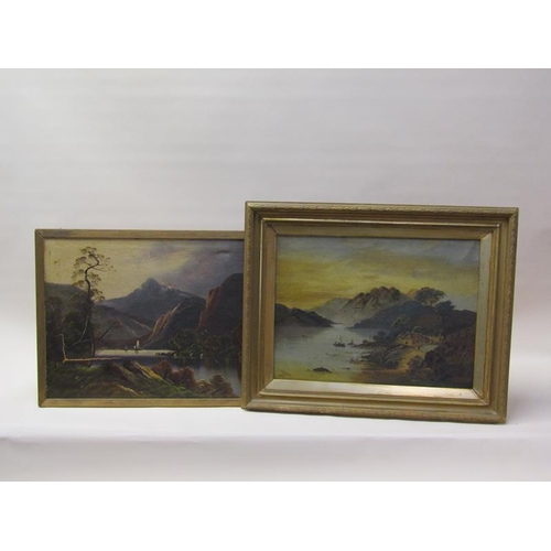 1160 - PAIR OF 19c OIL PAINTINGS TOGETHER WITH TWO ORIENTAL AND ONE MODERN PRINT