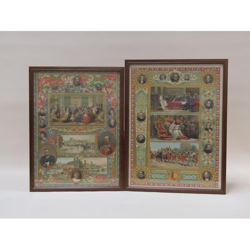 1185 - TWO LATE VICTORIAN CELEBRATION PRINTS TOGETHER WITH A PRINT - YOUNG SQUIRE GETS A BEATING 20 x 12 cm... 