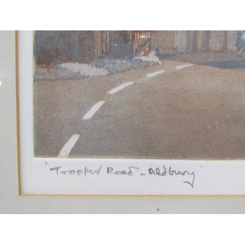 1195 - FRAMED COLOURED PRINT OF TROOPER AT ALDBURY, BEING 1/100