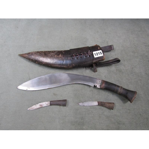 1215 - KUKRI KNIFE WITH LEATHER SHEATH