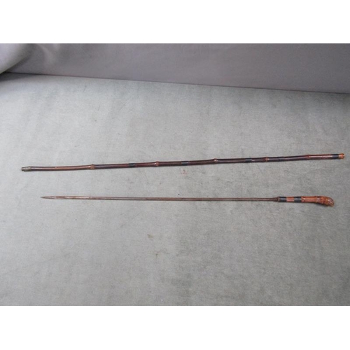 1219 - 19C BAMBOO SWORD STICK, 92CM L