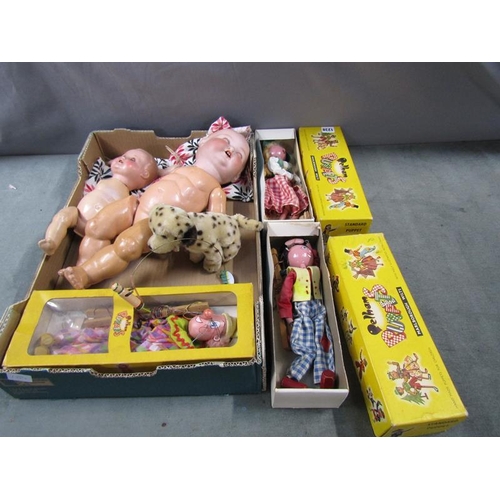 1238 - VINTAGE DOLLS, STEIFF DOG AND PELHAM PUPPETS