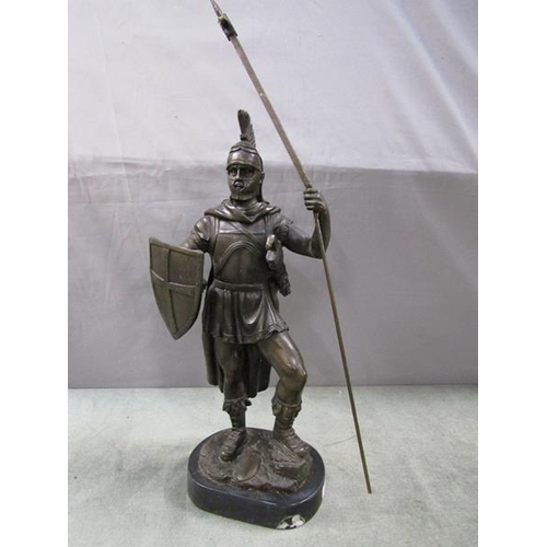 1251 - BRONZED FIGURE OF A ROMAN CENTURION, 55CM H