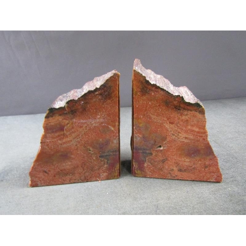 1260 - PAIR OF MINERAL BOOKENDS, 13CM H