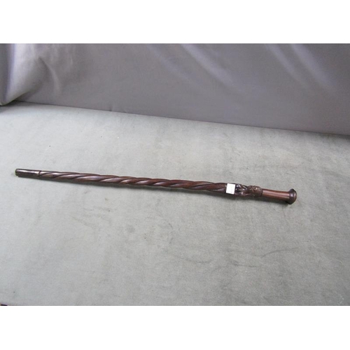 1272 - CARVED AFRICAN WALKING CANE, 82CM L