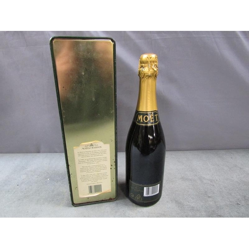 1274 - BOTTLE OF MOET CHAMPAGNE IN ORIGINAL TIN, 34CM H