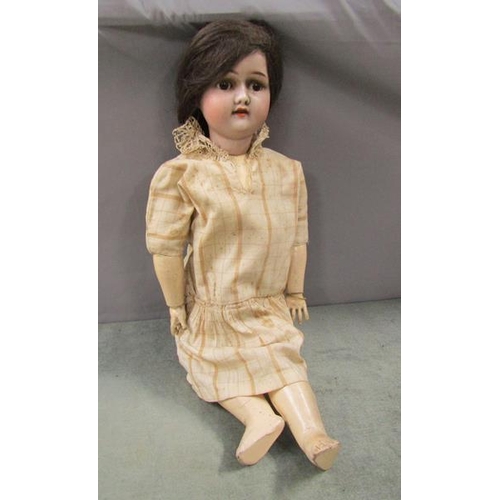 1286 - VINTAGE GERMAN BISQUE HEADED DOLL, 44CM L