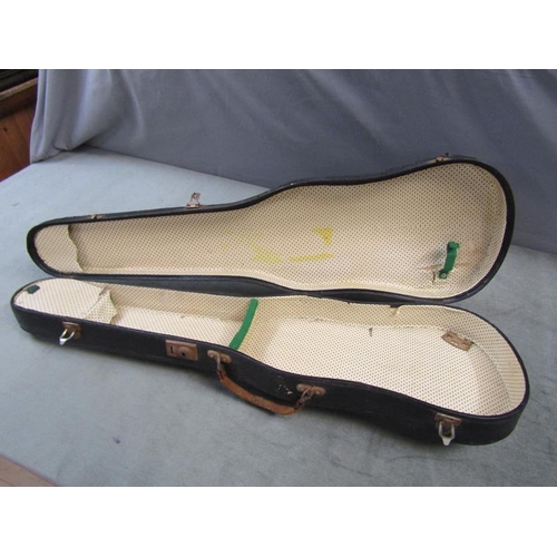 1295 - VIOLIN IN CASE, 58CM H; BOW