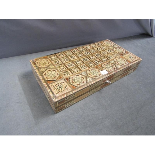 1322 - INLAID GAME BOX, 49CM W