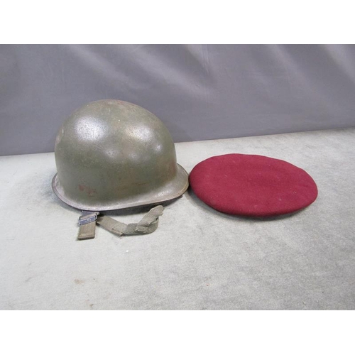 1328 - BERET; MILITARY TIN HELMET, 20CM W