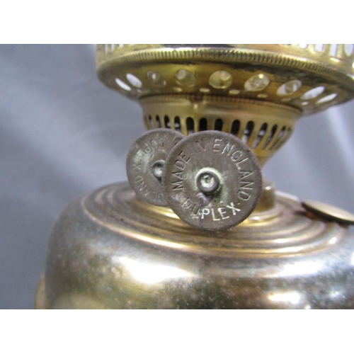 1343 - OIL LAMP, SHADE AND FUNNEL, 55CM H