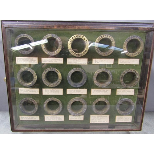 1350 - QTY OF CASED VINTAGE BEER BARREL COLLARS, FRAME 54CM W