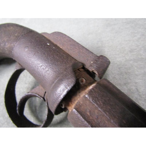 1391 - ANTIQUE PEPPER POT HAND GUN, 20CM L