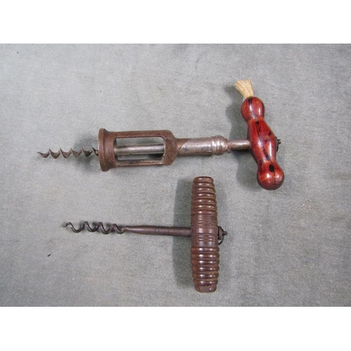 1398 - TWO VINTAGE CORKSCREWS - LONGEST 20CM L