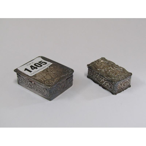 1405 - TWO SILVER SNUFF BOXES