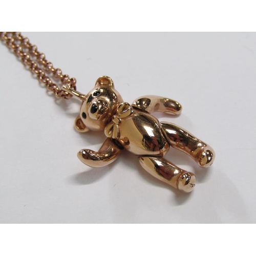 1418 - THOMAS SABO GILT METAL PENDANT BEAR ON CHAIN