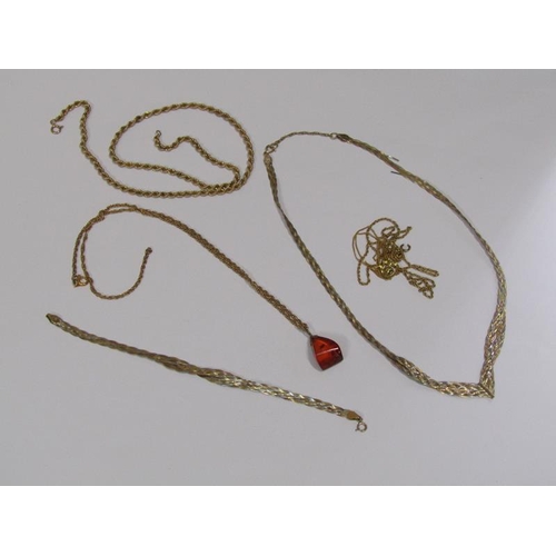 1425 - QTY OF 9ct GOLD CHAIN AND NECKLACES - TOTAL WEIGHT 23.8g