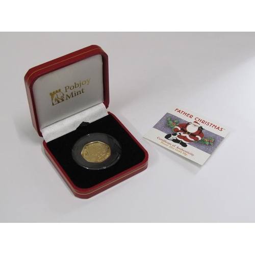 1427 - FATHER CHRISTMAS PROOF 22ct GOLD 50p