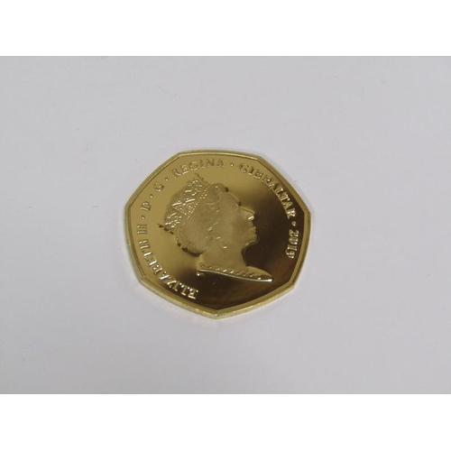 1427 - FATHER CHRISTMAS PROOF 22ct GOLD 50p