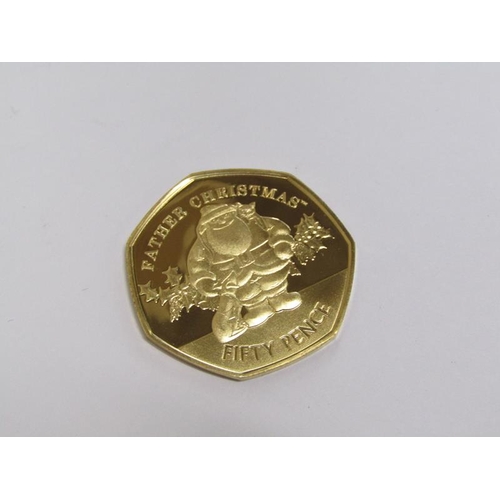 1427 - FATHER CHRISTMAS PROOF 22ct GOLD 50p