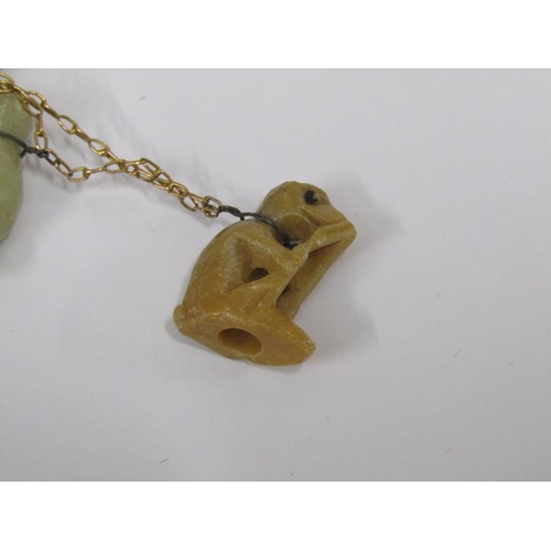 1442 - GOLD SOAPSTONE MONKEY SET NECKLACE