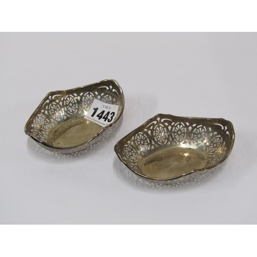 1443 - PAIR OF EDWARDIAN SILVER PIERCED DISHES