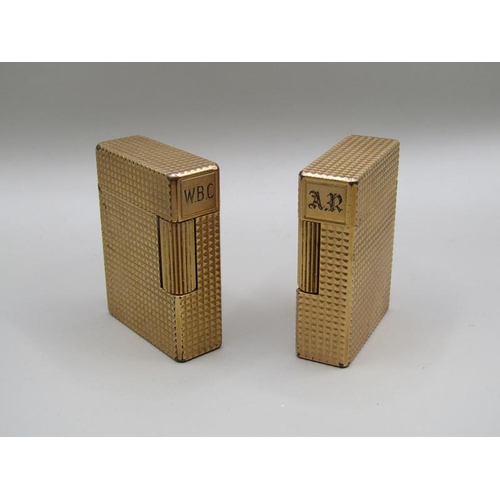 1456 - TWO DUPONT OF PARIS GILT POCKET LIGHTERS